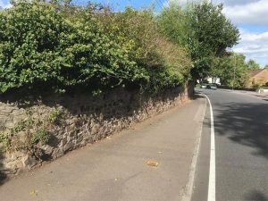 Boundary stone wall rebuild, Long Ashton, Bristol