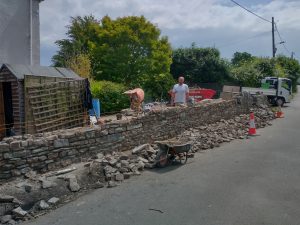 Nailsea wall rebuild