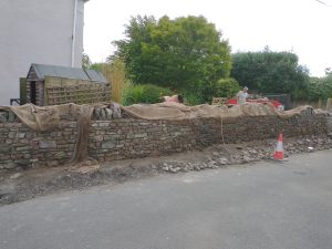 Nailsea wall rebuild